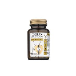 GOLD COLLAGEN Immunobiotix - Immune System Booster for More Energy & Gut Health with Vitamin D C, Folic Acid, Zinc, Spirulina, 3 Billion Biotic Cultures, Vitamins for Tiredness and Fatigue, 30 Tablets