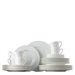 Rosenthal 61040-800001-18743 Jade - Servizio da tavola in Porcellana fine Bone China, 30 Pezzi, Colore: Bianco
