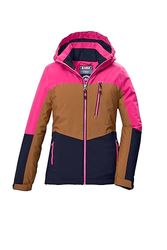 killtec KOW 354 GRLS JCKT - Giacca funzionale con cappuccio e ghetta antineve Bambina, Marrone,
