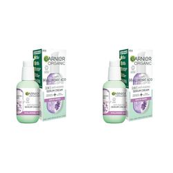 Garnier Organic Lavandin & Hyaluronic Acid Serum Cream, 2in1 Formula With Hyaluronic Acid serum & Hydrating Moisturiser, Replumps Skin & Reduces Fine Lines, Organic & Vegan Formula, 50ml (Pack of 2)