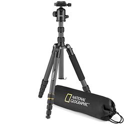 National Geographic Travel Photo Statief Kit met Monopod, Aluminium, Hendel Sloten, Lading up 6kg, Draagtas, Ball Head, Quick Release, Travel Carb 5 Sec