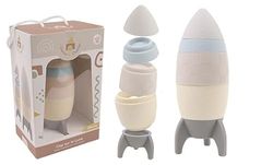 DORON & CHARLIE Cohete de 5 Etapas-Rumbo a la Luna-056361-Silicona-Apilamiento-Juguete para Niños-Accesorio de Puericultura-Bebé-1era Edad-A Partir de 12 Meses (MGM 056361)