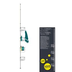 EISL Estantería telescópica para ducha con 4 cestas de ducha, sin agujeros, accesorios de baño, cesta de almacenamiento para baño, acero inoxidable