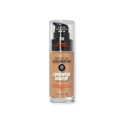 REVLON - ColorStay Base de Maquillaje SPF 15, con Vitamina E, Cobertura Media-Alta, Larga Duración, Acabado Mate, Resistente al Agua, para Piel Mixta-Grasa, Tono 350, Rich Tan - 30 ml