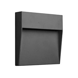 Mantra Iluminación. Modello BAKER Segnalatore esterno quadrato da 16 cm realizzato in alluminio e policarbonato finitura in colore grigio scuro
