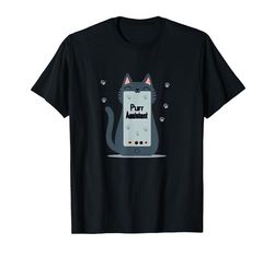 Asistente de ronroneo: Lindo diseño de teléfono Inteligente de Gato para Amantes de Las Camiseta, Hombre, Negro, L