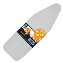 SAVUK Ironing Board Covers and Pad with Wide Long Size, Adjustable Elastic Edge Fit, Heat Reflective, Fits Board 140 x 45, 130 x 50 or 140 x 50 Cover Measure 55x150 cm/21"x59" Grey 2XL