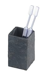 WENKO Gobelet Slate Rock gobelet Porte Brosse à Dents Gris - Anthracite