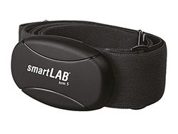 smartLAB Pulsómetro hrm 5, correa pectoral sin codificar, 5,3 kHz | pulsómetro adecuado para tu bicicleta estática | sin Bluetooth ni ANT+ | Con correa textil elástica