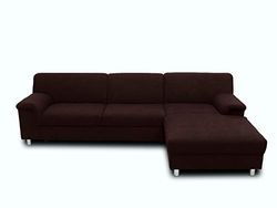 Domo. Collection Jamie Hoekbank, bank met slaapfunctie, L-vorm, moderne slaapbank, bruin, 251 x 150 x 72 cm