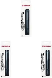 Zebra Pen 901 Black Ballpoint Pens, Sleek & Stylish Black Biro Pen, Retractable & Reliable, Black Ink, Premium Grey Barrel Ball Point Pens With Presentation Case - Fine Point, 1 pk - Grey (Pack of 3)
