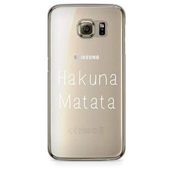 Zokko Beschermhoes voor Galaxy S6 Hakuna Matata – zacht, transparant, witte inkt