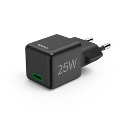 Hama Snabb laddare, USB-C, PD/Qualcomm®, Super Mini-laddare, 25 W, svart