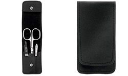 Clauss 9951 Manicure Set in Leather Case, Black