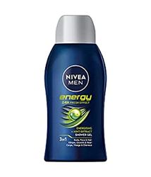 NIVEA MEN Energy - Gel doccia Mini (50 ml), con profumo rivitalizzante, con estratto di menta per corpo, viso e capelli