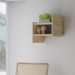 PLYKIT - Wandrek met twee legplanken Volta, naturel