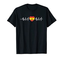 Spain Heartbeat Pulse Spain Flag I Love Spain Camiseta