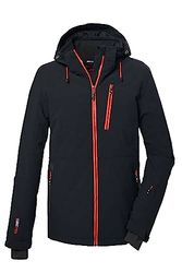 killtec Uomo Giacca da sci/giacca in piumino con cappuccio staccabile con cerniera e ghetta antineve KSW 68 MN SKI QLTD JCKT, black, XL, 39732-000