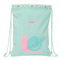 Safta PREESCOLAR CARACOL - Mochila Saco Plano Junior, Fácil Limpieza, Mochila, Ideal para Niños de Diferentes Edades, Cómoda y Versátil, Calidad y Resistencia, 26x1x34 cm, Color Turquesa Claro