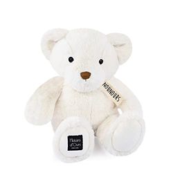 Histoire d'Ours - Peluche Ours - Le Nounours - Blanc - 28 cm - Peluche Super Douce à Caliner pour les Enfants Filles et Garçons - Idée Cadeau de Naissance Bébé, Noël et Anniversaire - HO3220