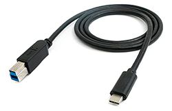 SYSTEM-S USB 3,1 kabel 100 cm typ C kontakt till 3,0 typ B kontakt adapter i svart