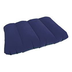 Milestone Camping 88070 flockad uppblåsbar camping ultralätt bärbar ergonomisk kudde luftkudde sovsäck utomhus resor backpacking, 1 st (paket med 1), blå