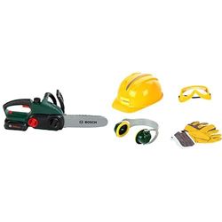 klein - 8399 - Jeu d'imitation - Tronçonneuse électronique Bosch II & 8537 - Jeu d'imitation - Set d'accessoires Bosch, 4 pièces