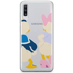 ERT GROUP mobiltelefonfodral för Samsung A70 originalt och officiellt licensierat Disney mönster Donald & Daisy 001 optimalt anpassad till formen på mobiltelefonen, gedeeltelijk transparant