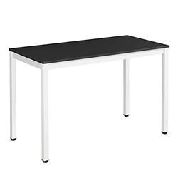 SONGMICS VASAGLE Escanoo computertafel voor op kantoor, eettafel, 120 x 60 x 76 cm, zwart, wit, LWD64B