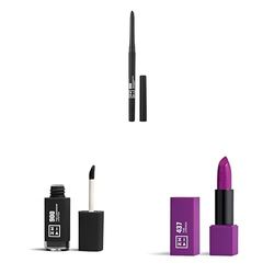 3INA MAKEUP - The Automatic Lip Pencil 900 + The Longwear Lipstick 900 + The Lipstick 437 - Nero - Malva - Matita Labbra Lunga Durata Retrattile - Rosetto Lunga Durata - Cremosi - Vegan - Cruelty free