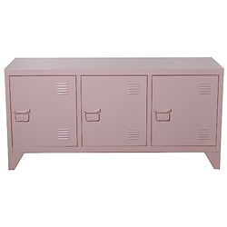 DRW TV-kast met 3 deuren van metaal, roze, 40 x 120 x 58 cm