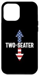 Custodia per iPhone 14 Pro Max Due posti USA bandiera uomo inappropriato umorismo due posti