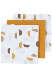 MEYCO Baby Shapes mouchoirs en Mousseline, 3 pièces (mouchoirs en Mousseline, mouchoirs de Gaze 100% Coton, très absorbants & séchage Rapide, multifonctionnels), Honey Gold