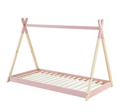 BAÏTA TINYTIPI Cama, Pino, Rosa, 90 x 190 cm