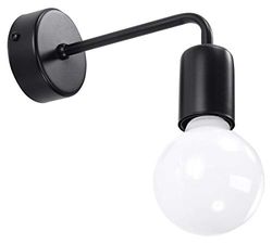 SOLLUX lighting E27, 1 x 60 W, 1 x 15 W, 50-60 Hz, 220 – 230 V, IP20, classe de proteção da lâmpada não inclui dimensões: 8/14/8 cm. Material: aço Cor: preto