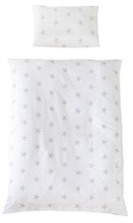 roba Juego de sábanas 2 piezas, colección 'Little Stars' blanco, sábanas infantiles, 100% algodón, funda de edredón 100x135 cm y funda de almohada 40 x 60 para bebés y niños