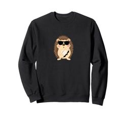 Funny Hedgehog Wearing Sunglasses Archery Sweatshirt