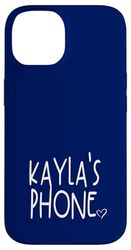 Kayla's Phone Kayla Nom personnalisé Blanc Bleu Coque pour iPhone 14