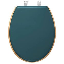 5 five Simply Smart FIVE-174669D Five Wooden Toilet Seat Petrol Blue and Natural, cm