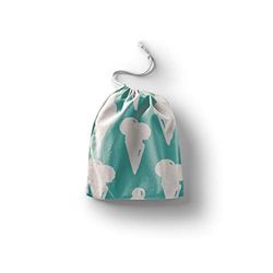Bonamaison Impreso Algodón Bolsas con Cordón, Bolsa con Cordel para el Hogar y el Almacenamiento de Verduras, Bolso de Compras, Plegable, Ecologica, Reutilizables, Tamaño: 30x40 Cm