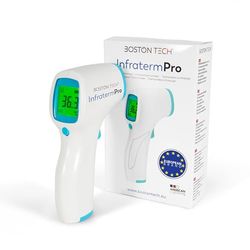 Boston Tech ME105 - Digitale contactloze infraroodthermometer, voorhoofd en oor voor mensen en oppervlakken. Nauwkeurige aflezing, meetgeheugen. Koorts alarm. Geschikt voor kinderen en volwassenen