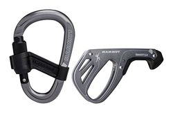 Mammut Smart 2.0 Belay Package - Système d’Assurage avec Mousqueton | Blocage Rapide et Automatique pour Corde d'Escalade | Gris, Taille Unique