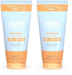 ISDIN Fotoprotector Gel Cream SPF 50+ refrescante, formato viaje, hidratante, rápida absorción, resistente al agua - 100 ml, El ambalaje puede variar (Paquete de 2)