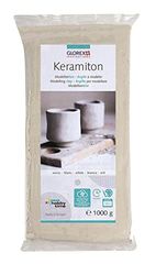 Glorex Keramiton, Weiss 1000g 6 1780 702-Keramiton Bianco, 1000 g di Argilla da modellazione, indurente all'Aria e combustibile, inodore, per Ceramica e Artigianato, Clay, White, unità