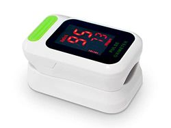 QUIRUMED Oxymètre de pouls du bout des doigts, avec écran OLED, compteur de saturation en oxygène (SpO2), détection des doigts, mise hors tension automatique, faible consommation, lecture instantanée