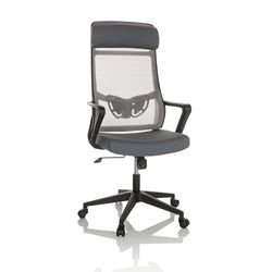 hjh OFFICE Silla de Oficina NEKEO Silla giratoria ergonómica de Tela y Malla con Soporte Lumbar, Gris, 719234