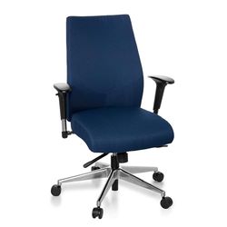 hjh OFFICE 608710 Cadeira de escritório Pro-Tec 250 tecido azul escuro, cadeira giratória ergonómica, apoio de braços ajustáveis