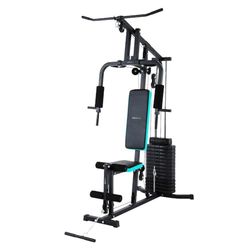 Cecotec Stazione Fitness per Allenamento Drumfit Homegym 1000 Single. Multifunzione del Corpo, Blocco Pesi Totale 65Kg, Full-Body Workout, Cuscinetti Imbottiti, Regolabile, Acciaio, Peso Massimo 200Kg