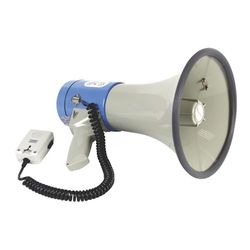Velleman Mégaphone avec bandoulière, 25 W, 500 m, sirène, Fonction vocale, sifflet, Micro déporté