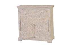 Comoda 2 Puertas en Madera de Mango, con Estante Interior